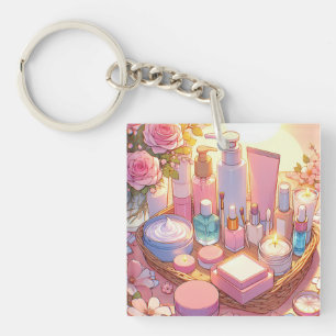 Retro 90s Anime Skin Care Aesthetic Key Ring