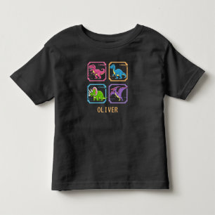 Retro 90s Arcade Dinosaur Character Screen Toddler T-Shirt