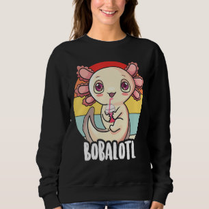 Retro 90s Axolotl Bobalotl Axolotl Boba Tea Sweatshirt