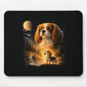 Retro 90s cavalier king charles spaniel howling at mouse mat