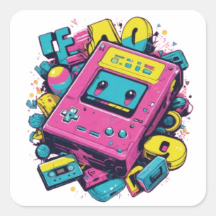 Retro 90s Game Console Sticker   Vintage Gamer 