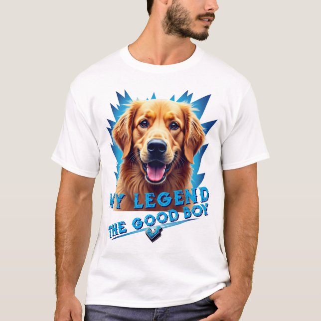 Retro 90s Golden Retriever Mascot Custom Gifts T-Shirt (Front)
