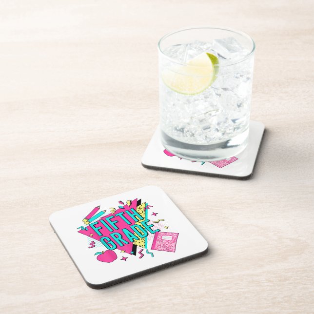 Retro 90s Grade Teacher Back to School Coaster (Right Side)