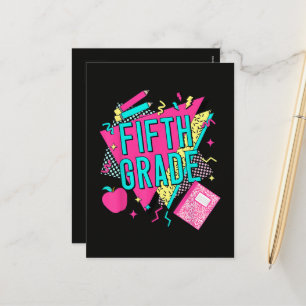 Retro 90s Grade Teacher Back to School Holiday Postcard
