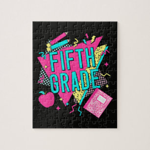 Retro 90s Grade Teacher Back to School Jigsaw Puzzle