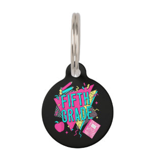 Retro 90s Grade Teacher Back to School Pet Tag