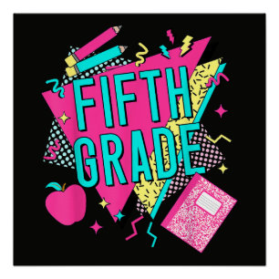 Retro 90s Grade Teacher Back to School Poster