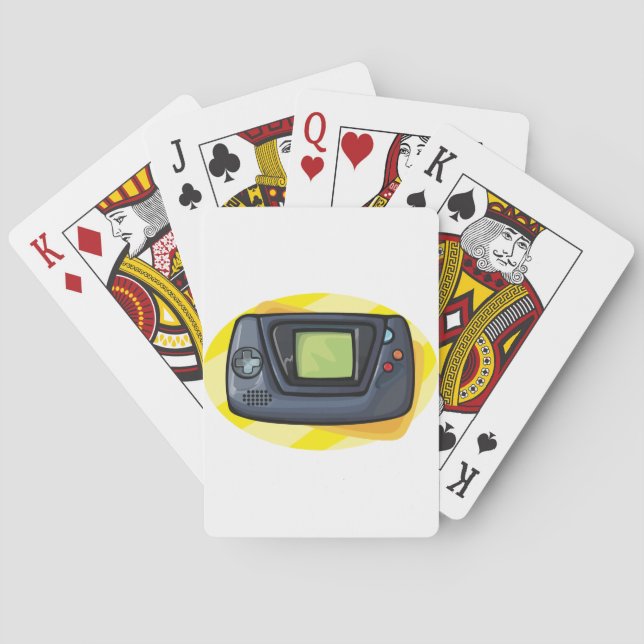 Retro 90s Handheld Game Console Gamer Playing Cards (Back)