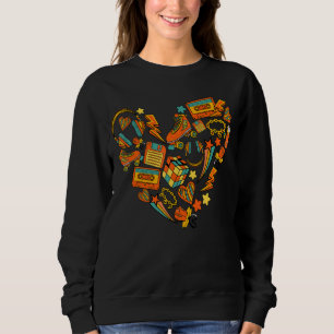 Retro 90s Heart I Love The 90s Women Roller Skate Sweatshirt