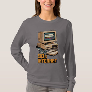 Retro 90s Internet Vintage Computer Illustration – T-Shirt