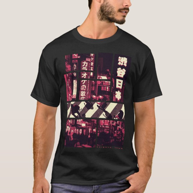 Retro 90s Japanese Urban Street Photographic T-Shirt (Front)
