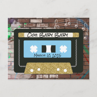 Retro 90's Mixtape| Hip Hop BOY Shower Invitation Postcard