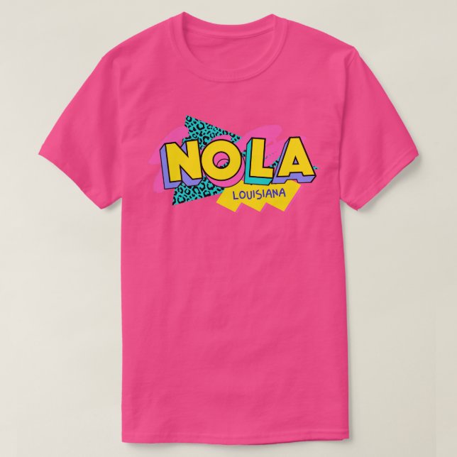 Retro 90s New Orleans NOLA  Rad Memphis Style  90s T-Shirt (Design Front)