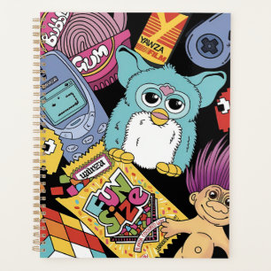 Retro 90s Nostalgia Doodle Pattern Toy and Tech  Planner