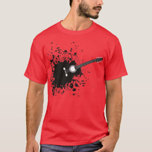 Retro 90s Paint Splash Guitar for Musician and Mus T-Shirt