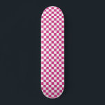 Retro 90s Pink Checkered Pattern Checkerboard Skateboard<br><div class="desc">Pink Checkered Pattern Retro 90s Checkerboard Skateboard</div>