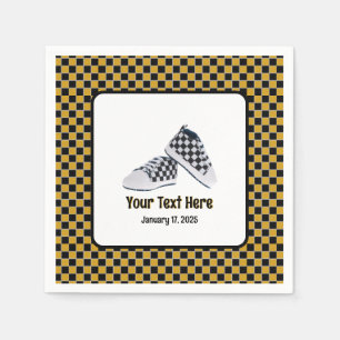 Retro 90's Skater/Hip Hop Chequerboard Baby Shoes Napkin