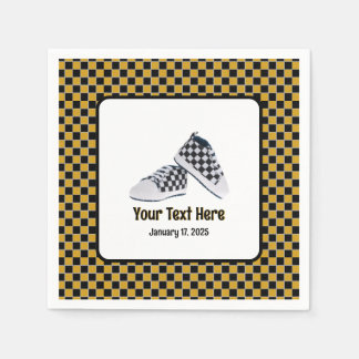 Retro 90's Skater/Hip Hop Chequerboard Baby Shoes Napkin