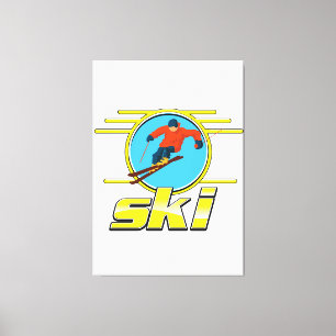 Retro 90s ski logo canvas print
