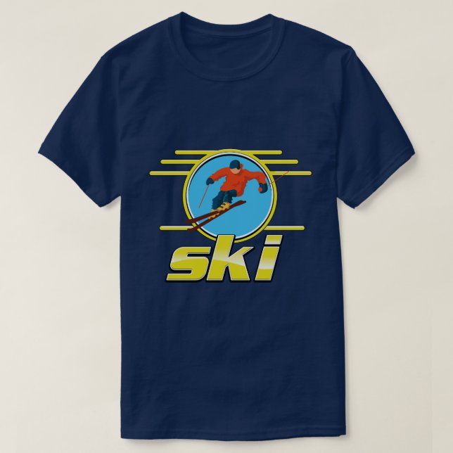 Retro 90s ski logo T-Shirt (Design Front)