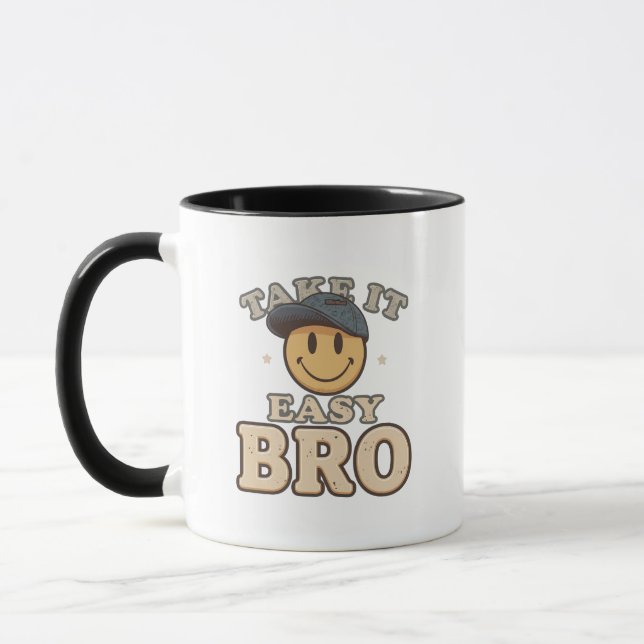 Retro 90s Smiley with a Hat Mug (Left)