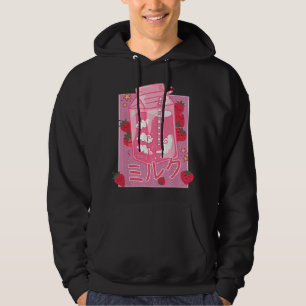 Retro 90s Strawberry Milk Shake - Funny Japanese K Hoodie