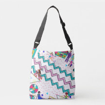 Retro 90's Tote Bag / Skates / Boombox / Colourful