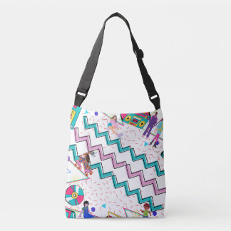 Retro 90's Tote Bag / Skates / Boombox / Colourful