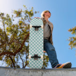Retro 90s Turquoise Chequered Pattern Chequerboard Skateboard<br><div class="desc">Turquoise Chequered Pattern Retro 90s Chequerboard Skateboard</div>