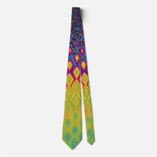 Retro 90s Vibrant Neon Color Abstract Pattern Tie