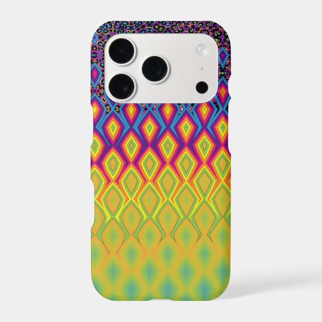 Retro 90s Vibrant Neon Colour Abstract Pattern (Back)