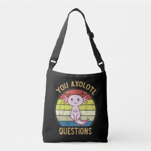 Retro 90s You Axolotl Questions Vintage Sunset Crossbody Bag