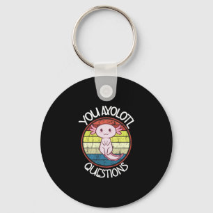 Retro 90s You Axolotl Questions Vintage Sunset Key Ring