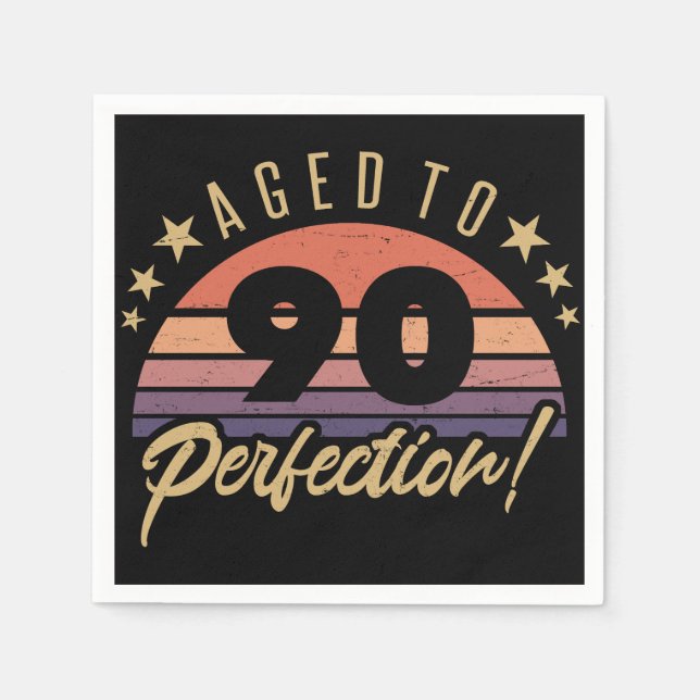 Retro 90th Birthday Humour Napkin (Front)