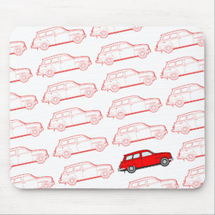 retro 95 outline mousepad in red