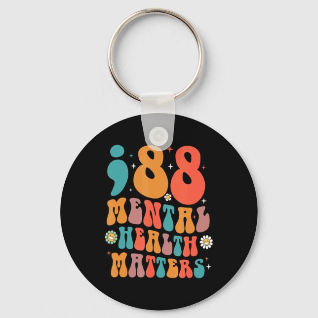 Retro 988 Mental Health S Suicide Prevention  Key Ring (Front)