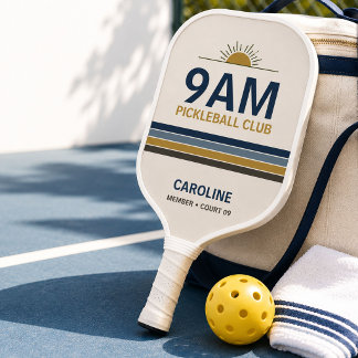 Retro 9 AM Pickleball Club Paddle