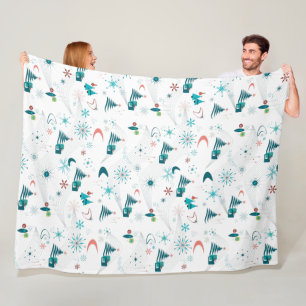 Retro A Go-Go Christmas Fleece Blanket