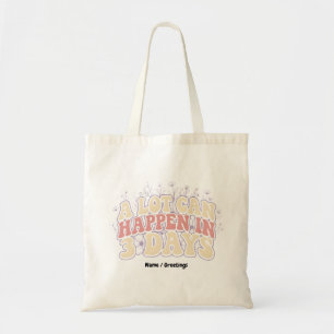 Retro A Lot Can Happen In 3 Days Christian Easter Tote Bag