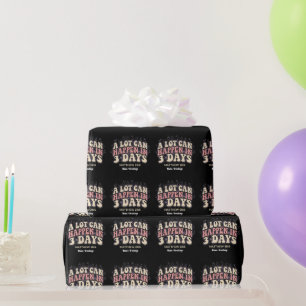 Retro A Lot Can Happen In 3 Days Christian Easter Wrapping Paper