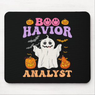 Retro Aba Therapist Bcba Halloween Ghost Boo Havio Mouse Mat