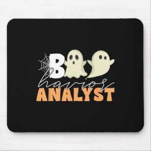 Retro Aba Therapist Bcba Halloween Ghost Boo Havio Mouse Mat