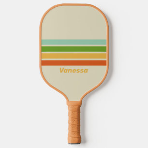 Retro ABC Street Across Striping with Name Pickleball Paddle