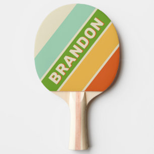 Retro ABC Street Bold Striped with Name Ping Pong Paddle