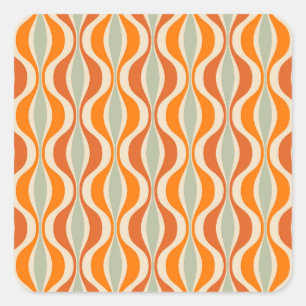 Retro Abstract: 50s-60s Seamless Style Square Sticker