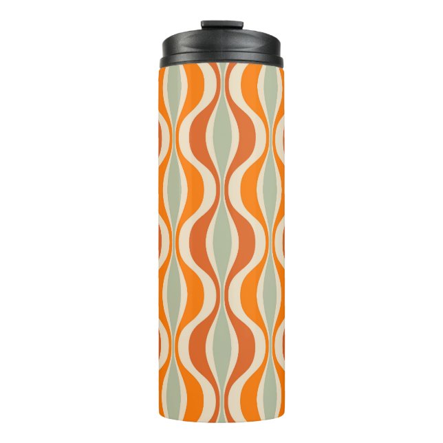 Retro Abstract: 50s-60s Seamless Style Thermal Tumbler (Front)