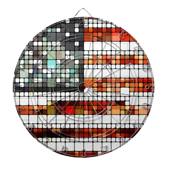 Retro Abstract American Flag Dartboard (Front)