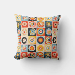 Retro Abstract Art in the style of Hilma af Klint Cushion