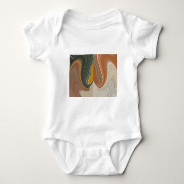 Retro Abstract Art Print Baby Bodysuit (Front)