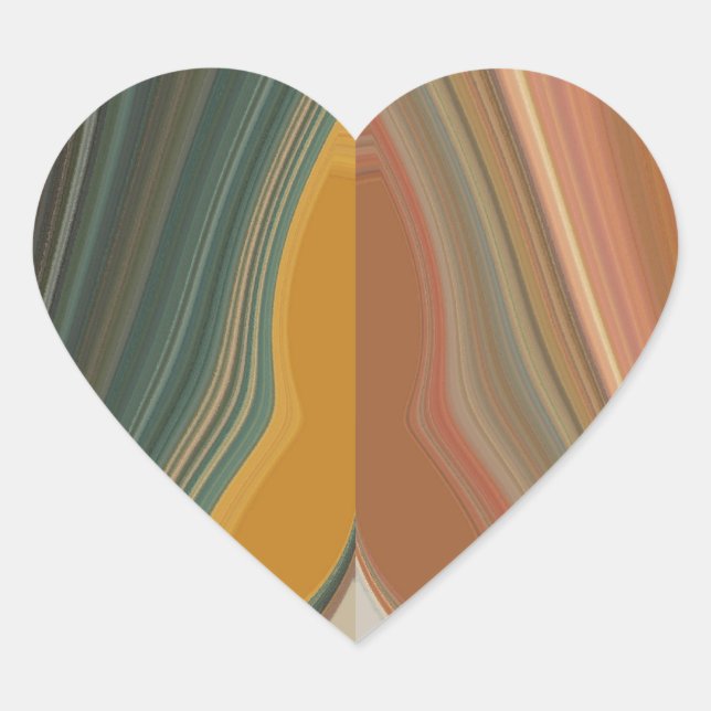 Retro Abstract Art Print Heart Sticker (Front)